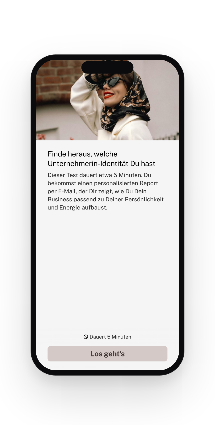 Der Unternehmerin-Identität-Test auf einem iPhone