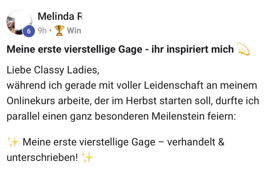 Screenshot: erste vierstellige Gage
