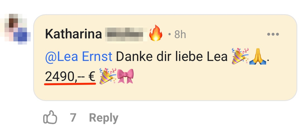 Screenshot: 2.490 Euro Abschluss